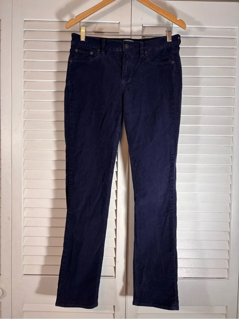 J.Crew Women’s Matchstick Corduroy Pants Size 29 Navy Blue Straight Leg